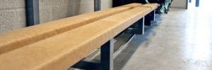 metaalverstevigde plank zitplank gerecycleerd